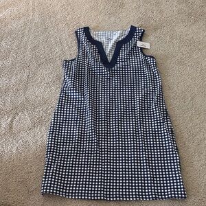 Draper James Navy and White Gingham Swim Coverup